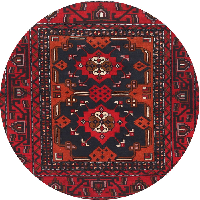 Round Traditional Dark Brown Persian Rug, tr1295