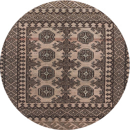 Square Machine Washable Traditional Bakers Brown Rug, wshtr1296