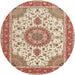 Square Machine Washable Traditional Brown Rug, wshtr12