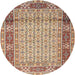 Square Machine Washable Traditional Brown Rug, wshtr1301