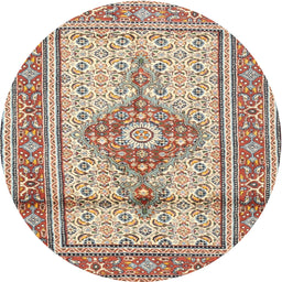Square Machine Washable Traditional Sienna Brown Rug, wshtr1304