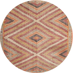 Square Machine Washable Traditional Orange Rug, wshtr1310
