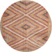 Round Traditional Orange Southwestern Rug, tr1310