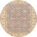 Round Traditional Brown Persian Rug, tr1315