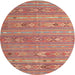 Round Traditional Red Southwestern Rug, tr1317