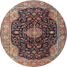 Square Machine Washable Traditional Bakers Brown Rug, wshtr1321