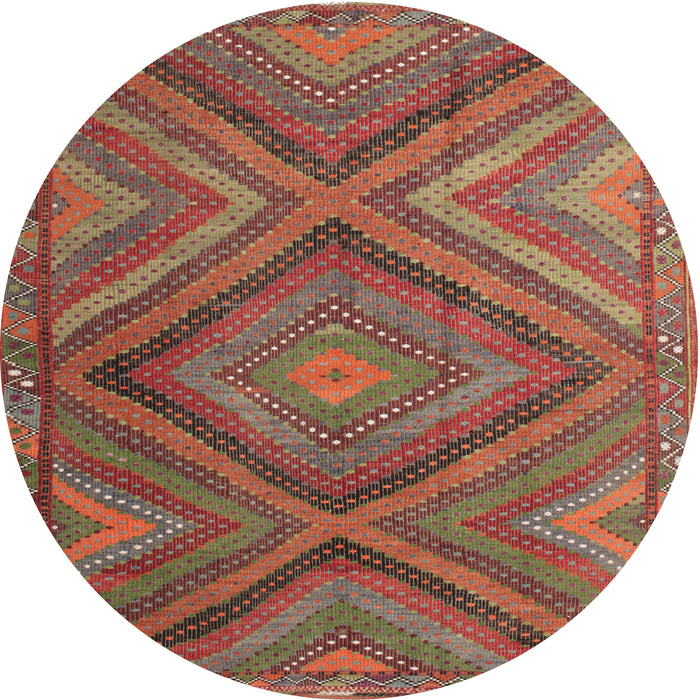Round Traditional Red Southwestern Rug, tr1323