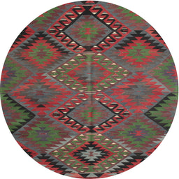Square Machine Washable Traditional Brown Red Rug, wshtr1325