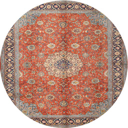Square Machine Washable Traditional Camel Brown Rug, wshtr1326