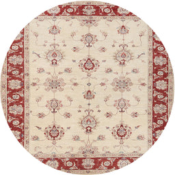 Round Traditional Deep Peach Orange Persian Rug, tr1327