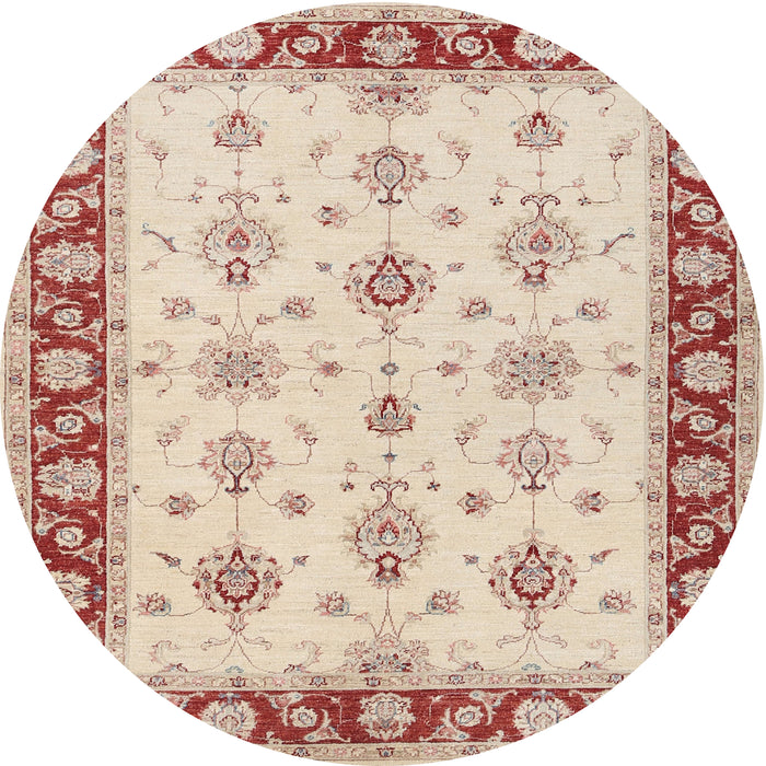 Round Traditional Deep Peach Orange Persian Rug, tr1327