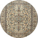 Round Traditional Brown Persian Rug, tr1332