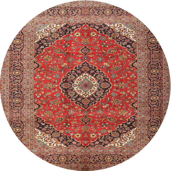 Square Machine Washable Traditional Tomato Red Rug, wshtr1333