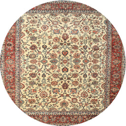Square Machine Washable Traditional Chestnut Brown Rug, wshtr1334