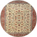 Square Machine Washable Traditional Chestnut Brown Rug, wshtr1334