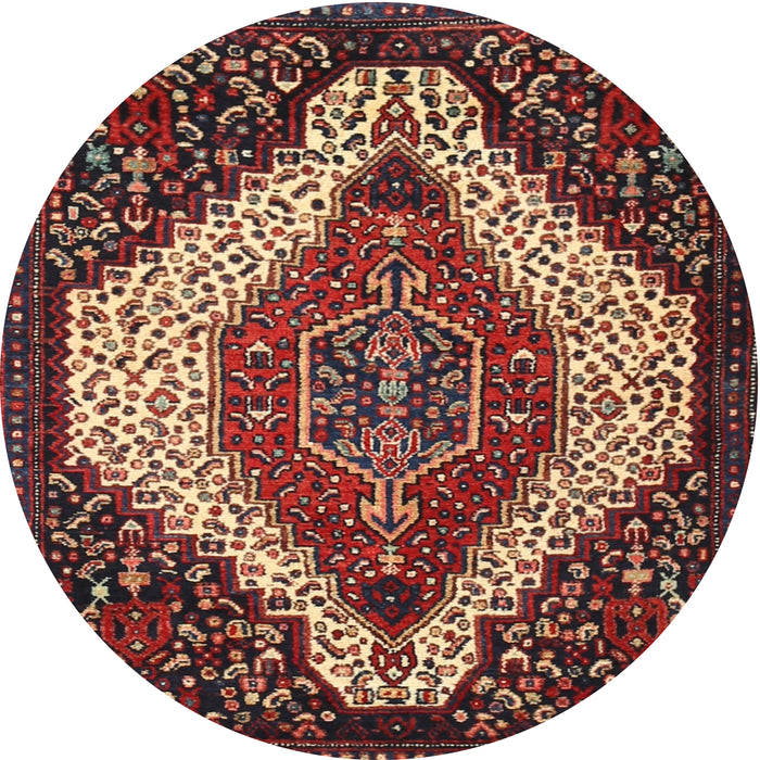 Square Machine Washable Traditional Saffron Red Rug, wshtr1336