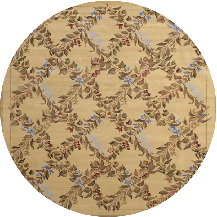 Round Traditional Light Brown Persian Rug, tr1338