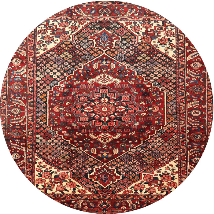 Square Machine Washable Traditional Orange Salmon Pink Rug, wshtr1339