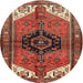 Round Traditional Red Persian Rug, tr133