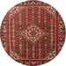 Round Traditional Red Persian Rug, tr1342