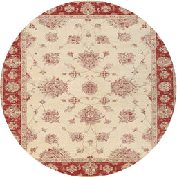 Round Traditional Orange Oriental Rug, tr1345