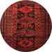 Round Traditional Red Persian Rug, tr1349