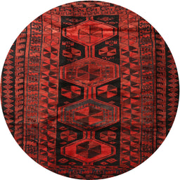 Square Machine Washable Traditional Tomato Red Rug, wshtr1349