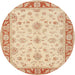 Round Traditional Brown Gold Oriental Rug, tr1351