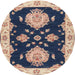 Round Traditional Plum Purple Persian Rug, tr1355