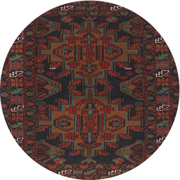 Square Machine Washable Traditional Dark Brown Rug, wshtr1359