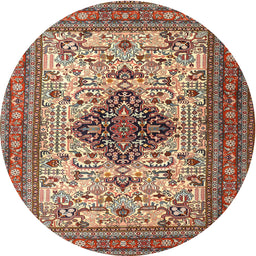 Square Machine Washable Traditional Saffron Red Rug, wshtr1361