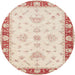 Round Traditional Orange Oriental Rug, tr1362