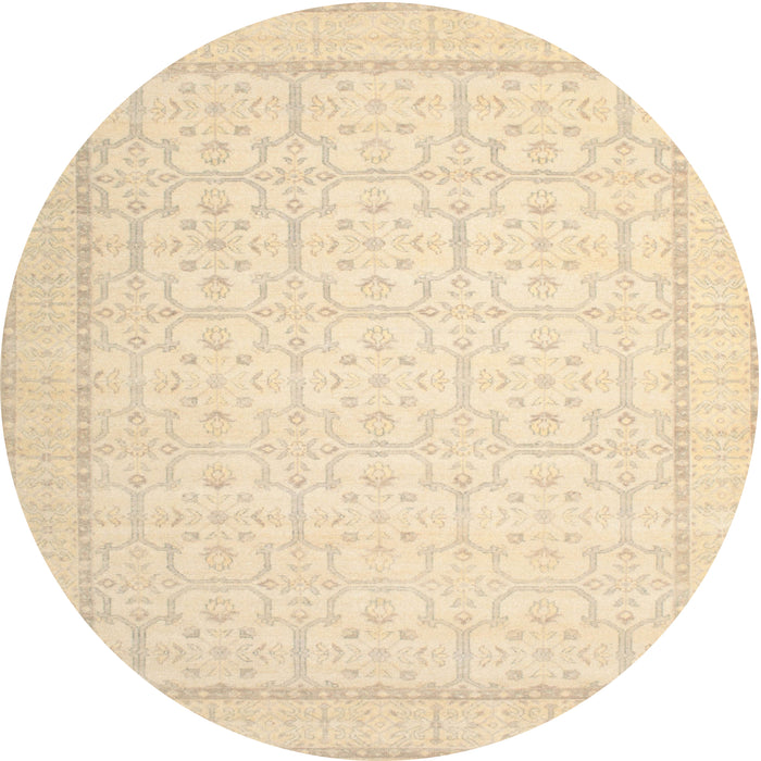 Round Traditional Brown Oriental Rug, tr1364