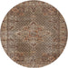 Round Traditional Camel Brown Persian Rug, tr1366