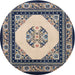 Square Machine Washable Traditional Dark Slate Blue Rug, wshtr1367