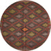 Square Machine Washable Traditional Saffron Red Rug, wshtr1368