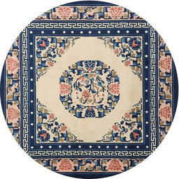 Square Machine Washable Traditional Tan Brown Rug, wshtr1369