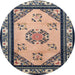 Square Machine Washable Traditional Black Rug, wshtr1371