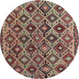 Square Machine Washable Traditional Chestnut Brown Rug, wshtr1373