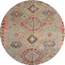 Square Machine Washable Traditional Rust Pink Rug, wshtr1374