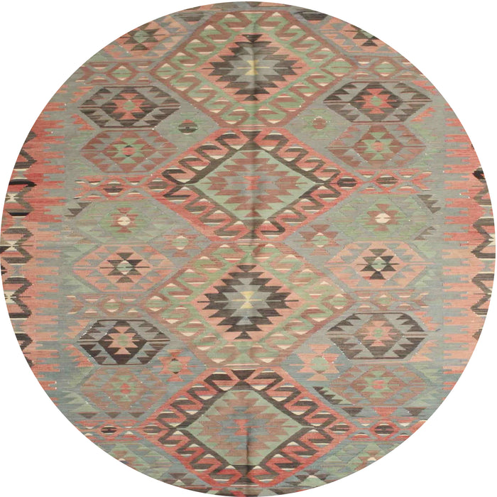 Square Machine Washable Traditional Rust Pink Rug, wshtr1374