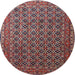 Round Traditional Camel Brown Persian Rug, tr1375