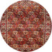 Round Traditional Red Persian Rug, tr1377