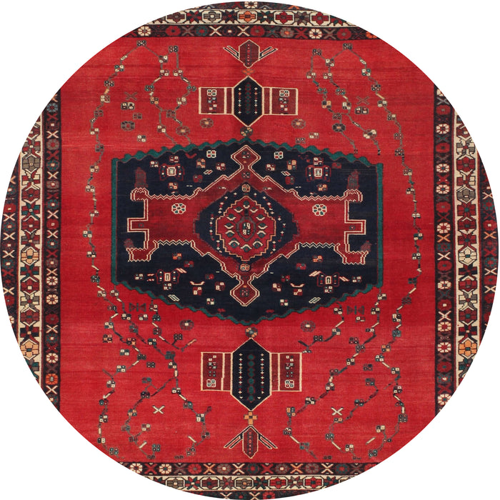 Round Traditional Reddish Brown Persian Rug, tr137