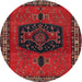 Round Traditional Reddish Brown Persian Rug, tr137