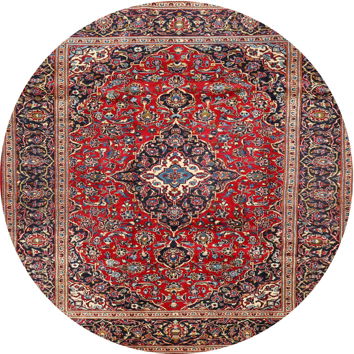 Square Machine Washable Traditional Saffron Red Rug, wshtr1380