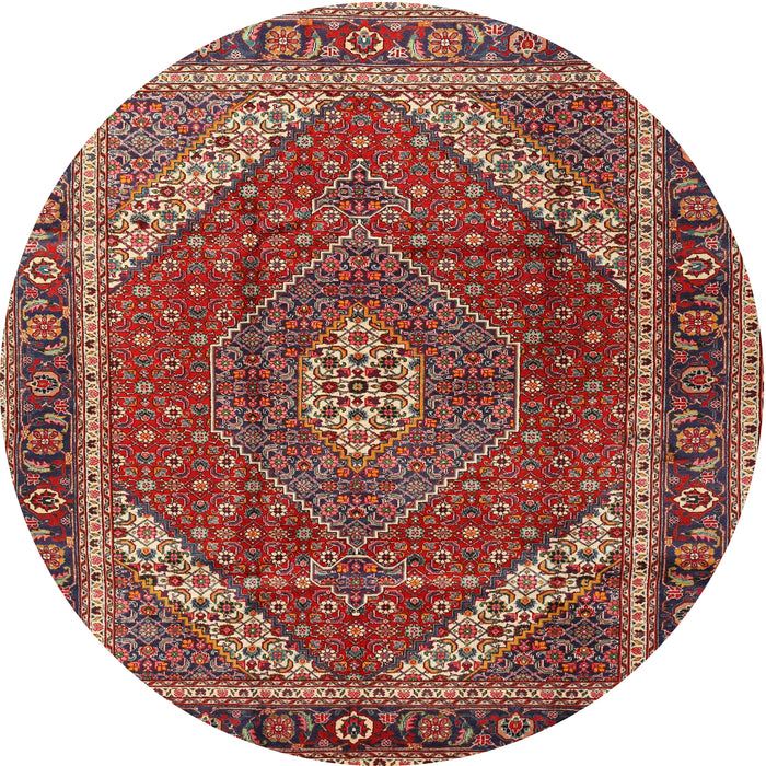 Round Traditional Orange Salmon Pink Persian Rug, tr1381