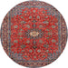 Round Traditional Red Persian Rug, tr1382