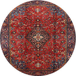 Square Machine Washable Traditional Cranberry Red Rug, wshtr1386