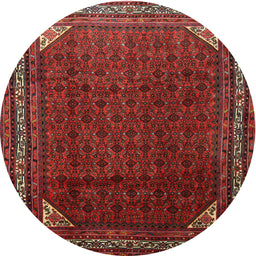 Square Machine Washable Traditional Sienna Brown Rug, wshtr1389